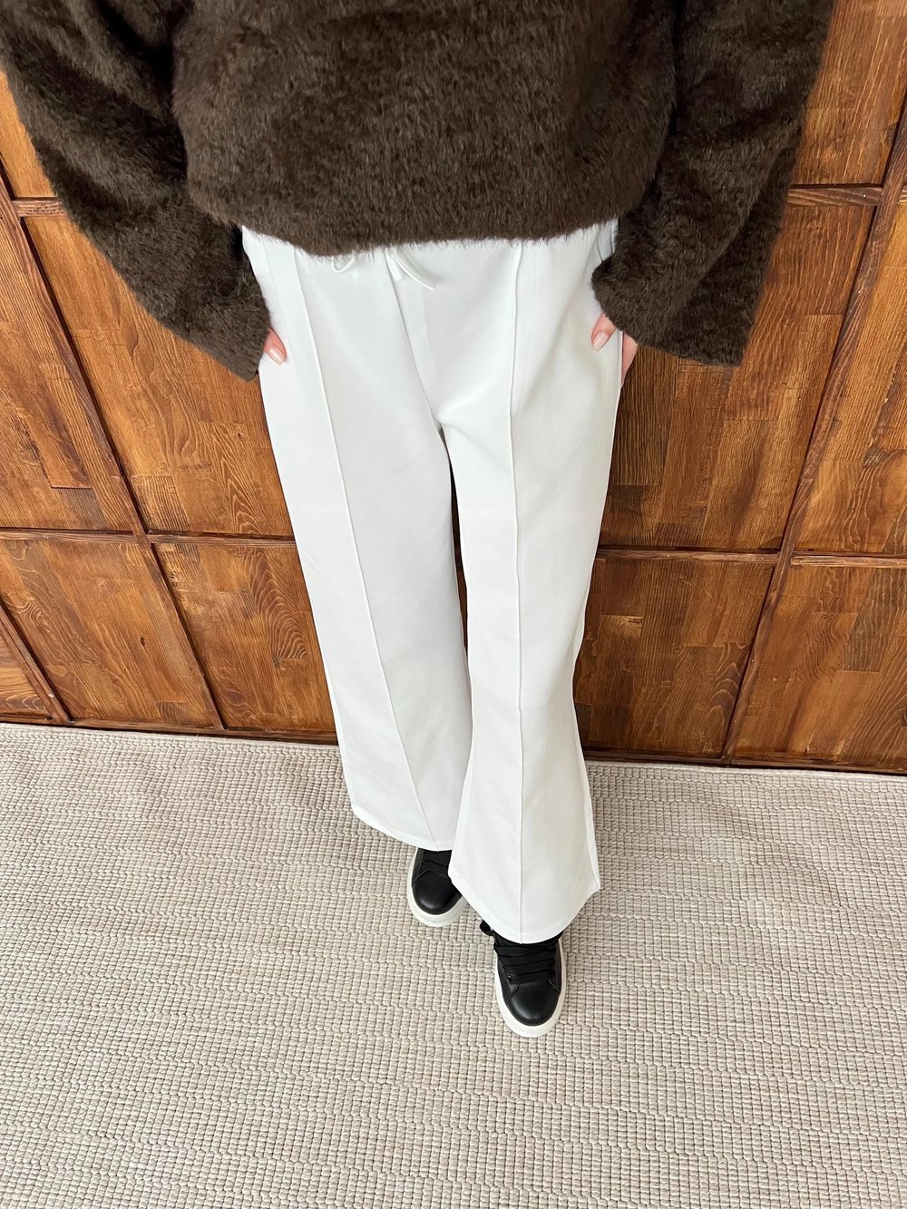 Çımalı Scuba Pantolon - Beyaz