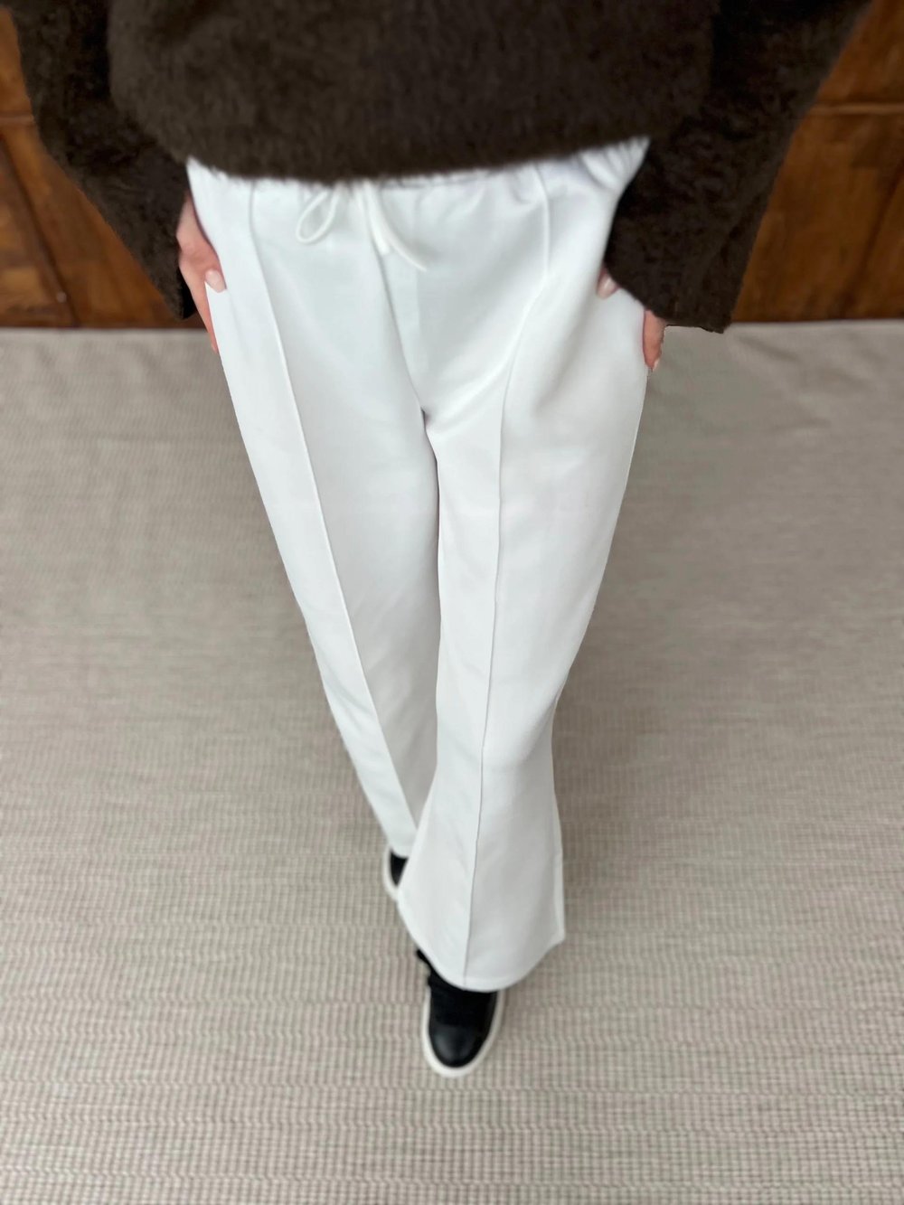 Çımalı Scuba Pantolon - Beyaz