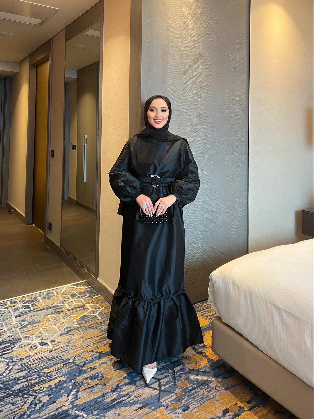 Dessi Tafta Elbise - Siyah