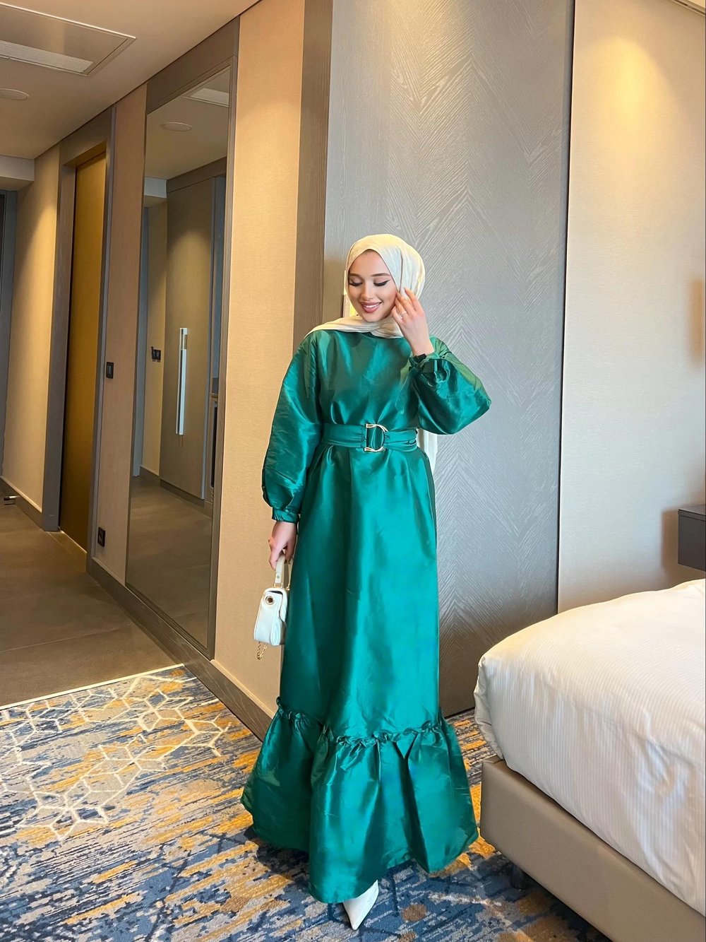 Dessi Tafta Elbise - Yeşil