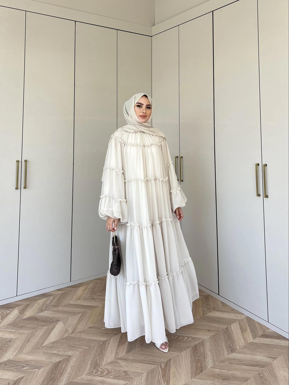 Esso Şifon Elbise - Krem