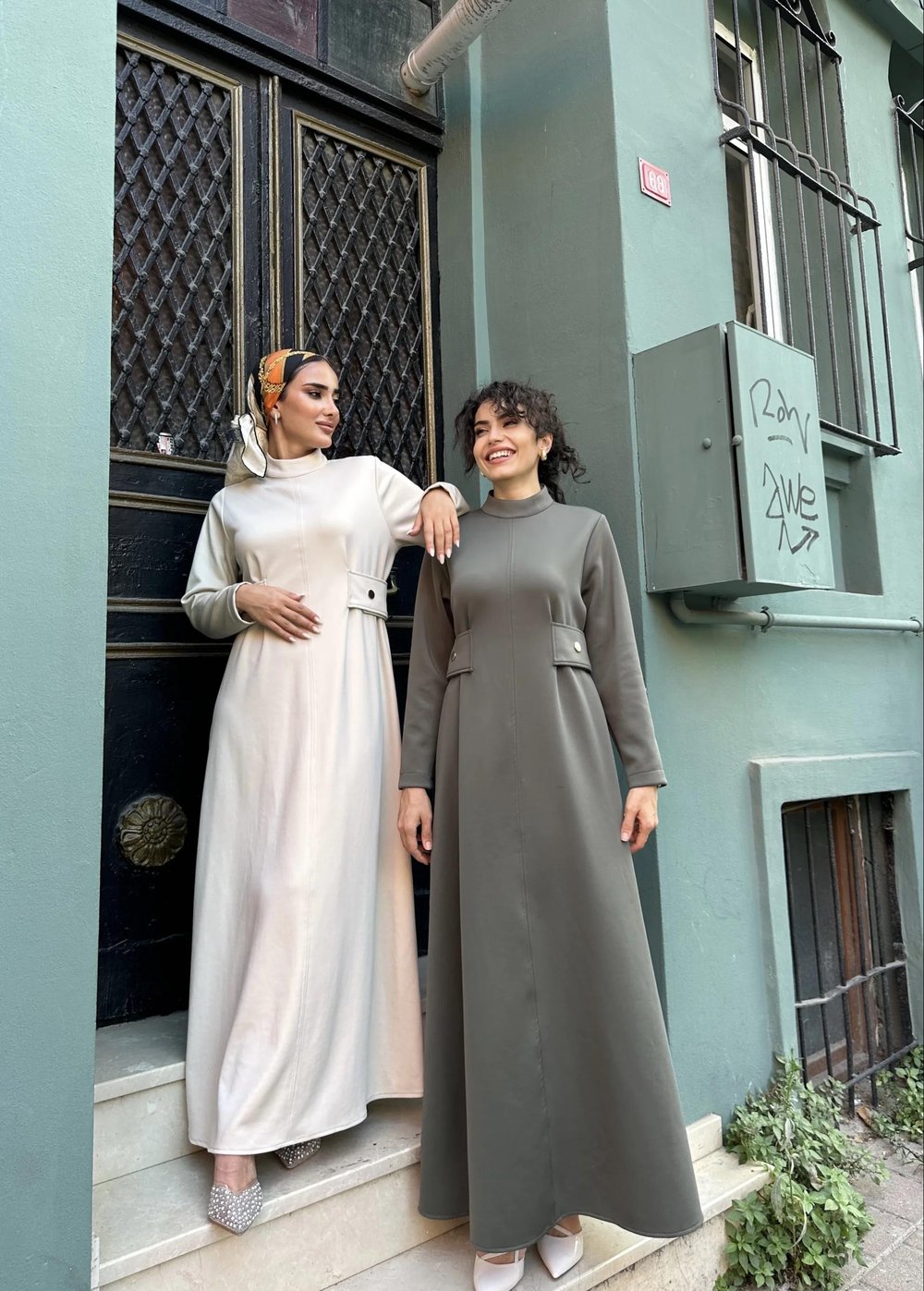 Kamelya Scuba Elbise Krem