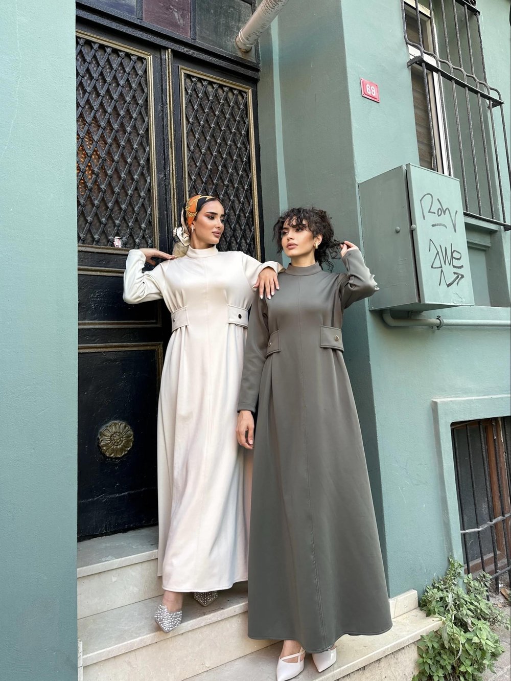 Kamelya Scuba Elbise Krem