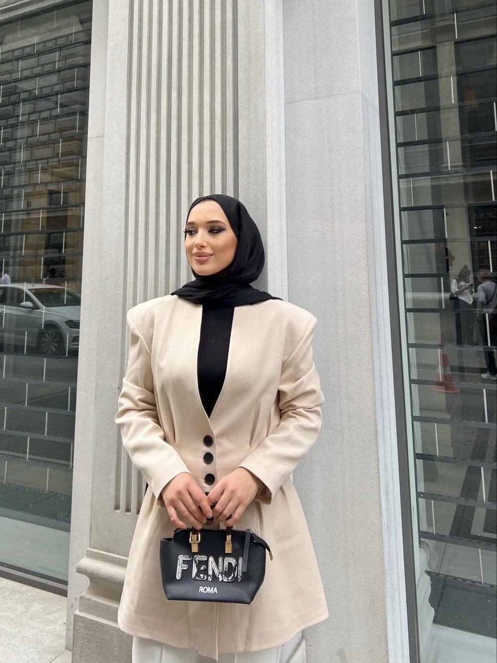 Leta Düğme Detaylı Ceket Krem