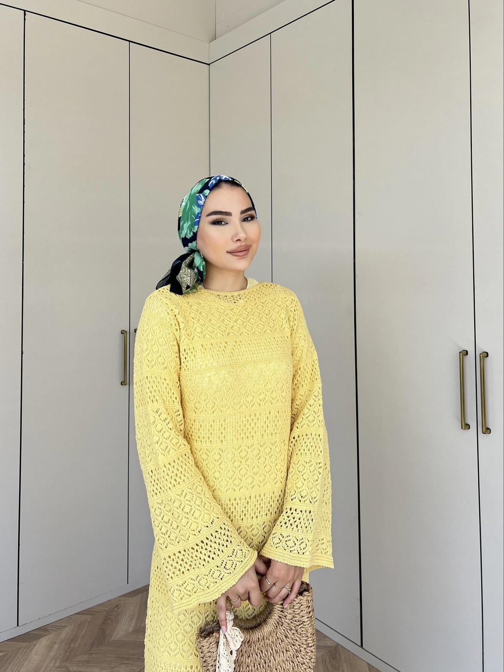 Lotus Triko Elbise - Sarı