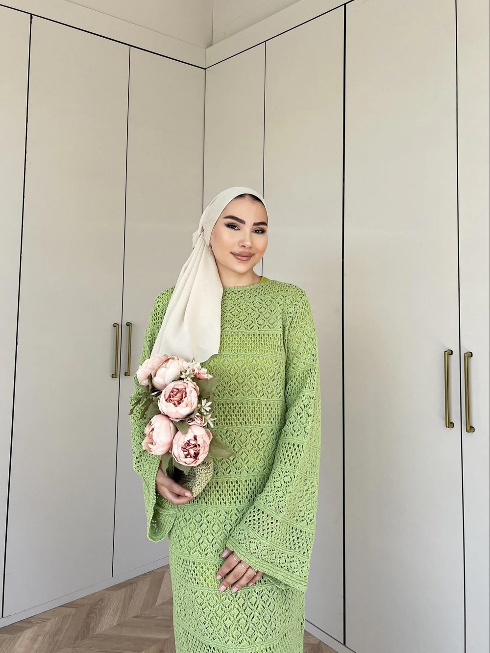 Lotus Triko Elbise - Yeşil