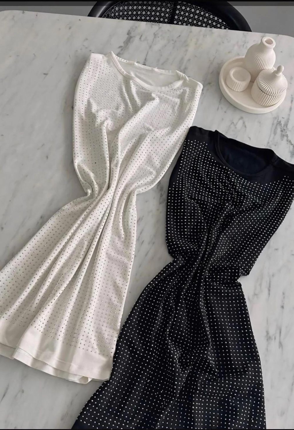 Taş Detaylı İçlik Beyaz