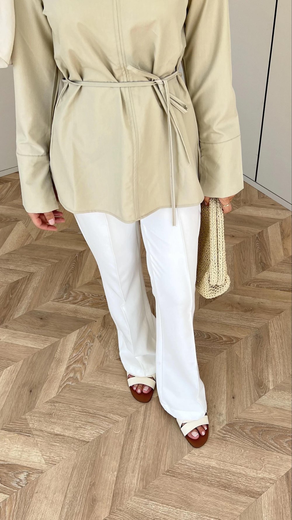 Yüksel Bel Pantolon - Beyaz