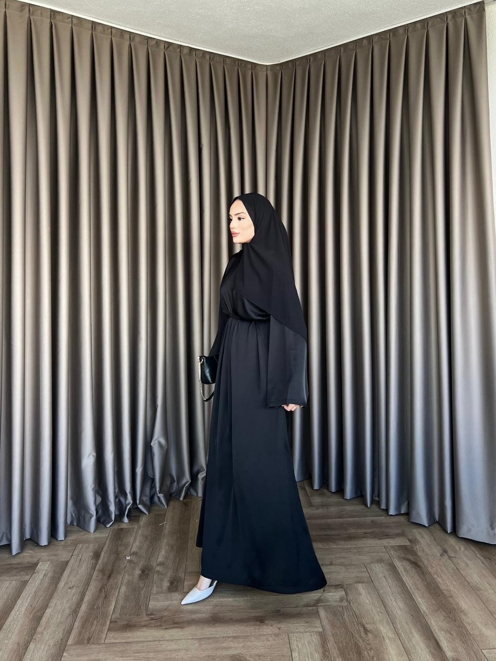 Arabic Belden Bağlamalı Elbise - Siyah