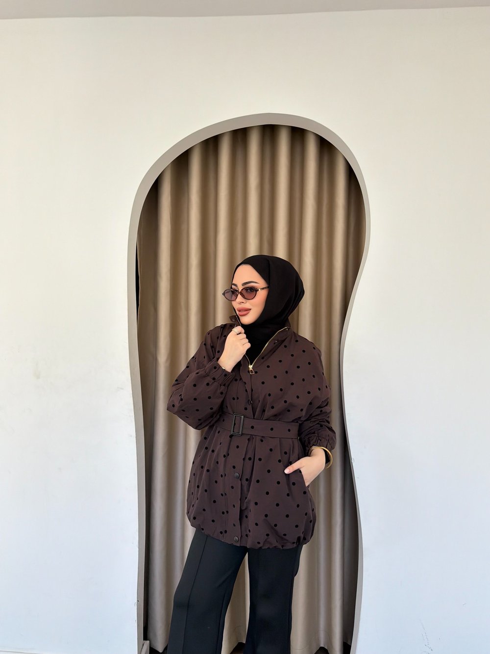 Bahar Kemerli Ceket - Kahve