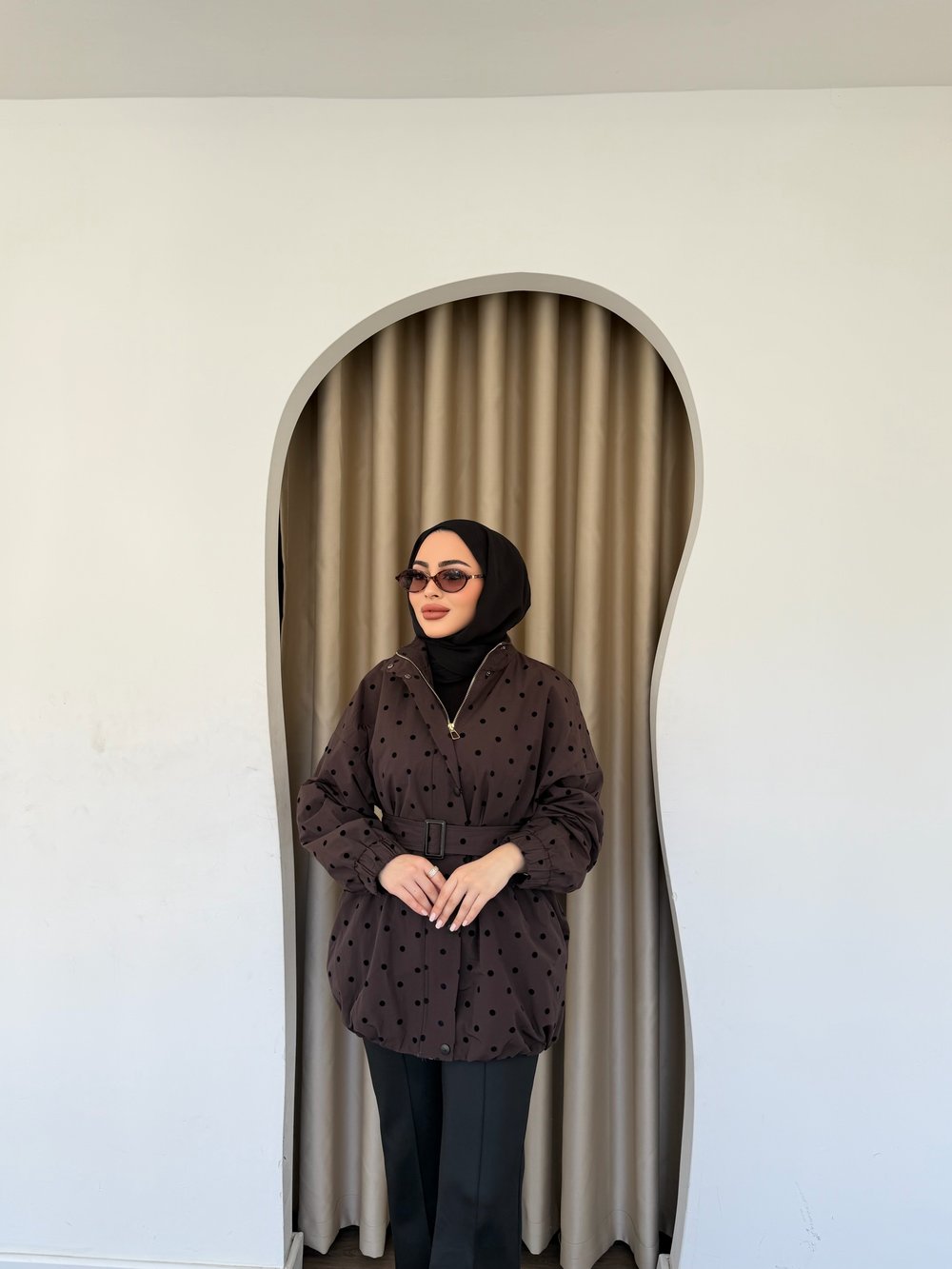 Bahar Kemerli Ceket - Kahve