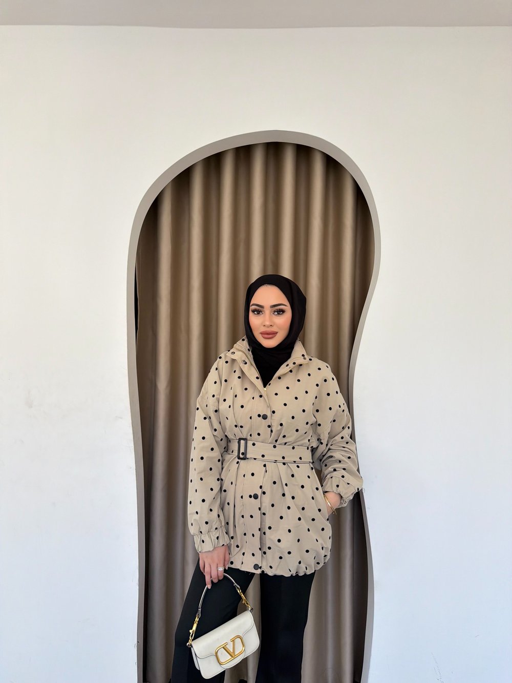 Bahar Kemerli Ceket - Krem