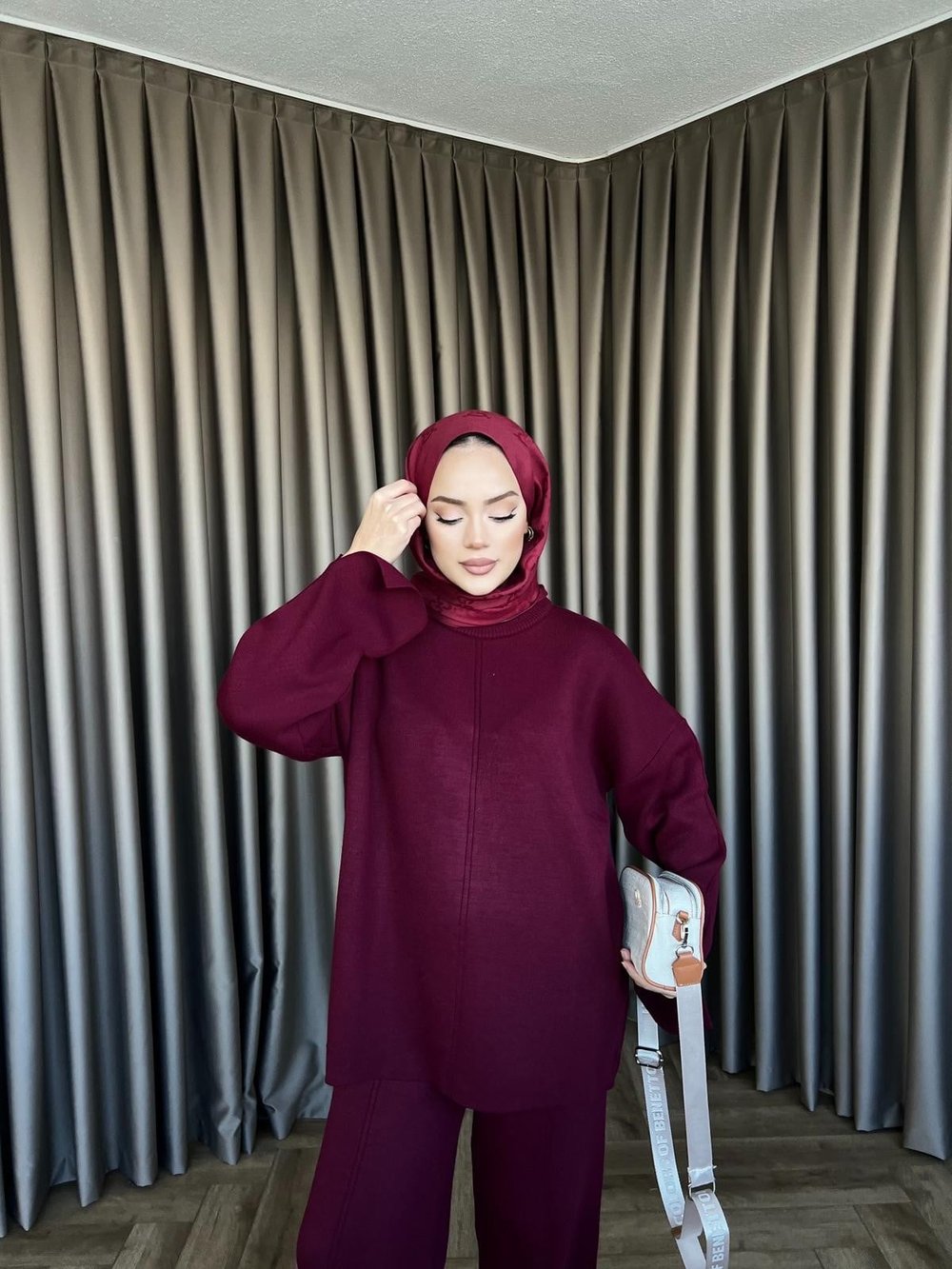 Basic Triko Takım - Bordo