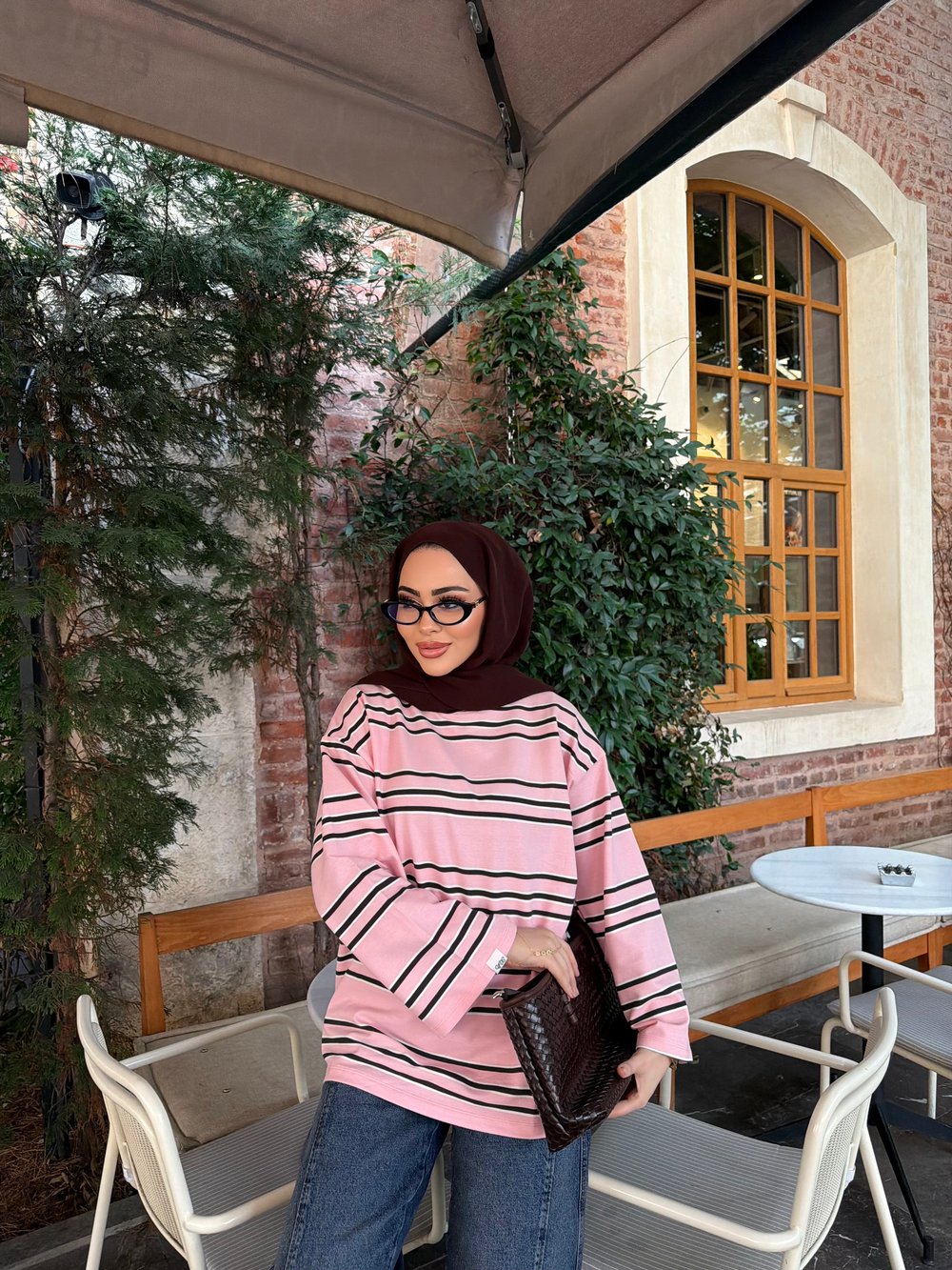 Bella Çizgili Sweat - Pembe (ÖN SİPARİŞ)