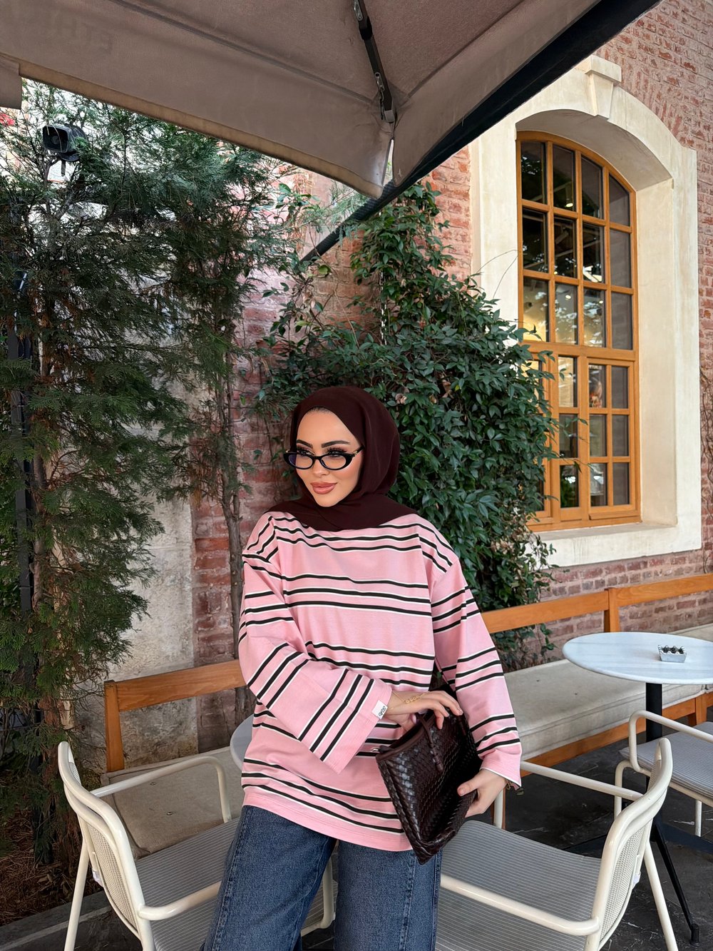 Bella Çizgili Sweat - Pembe (ÖN SİPARİŞ)