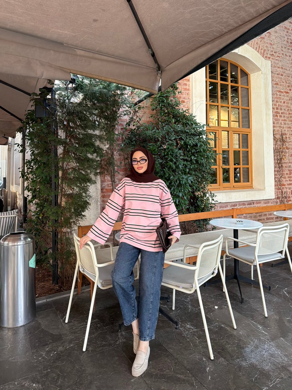 Bella Çizgili Sweat - Pembe (ÖN SİPARİŞ)