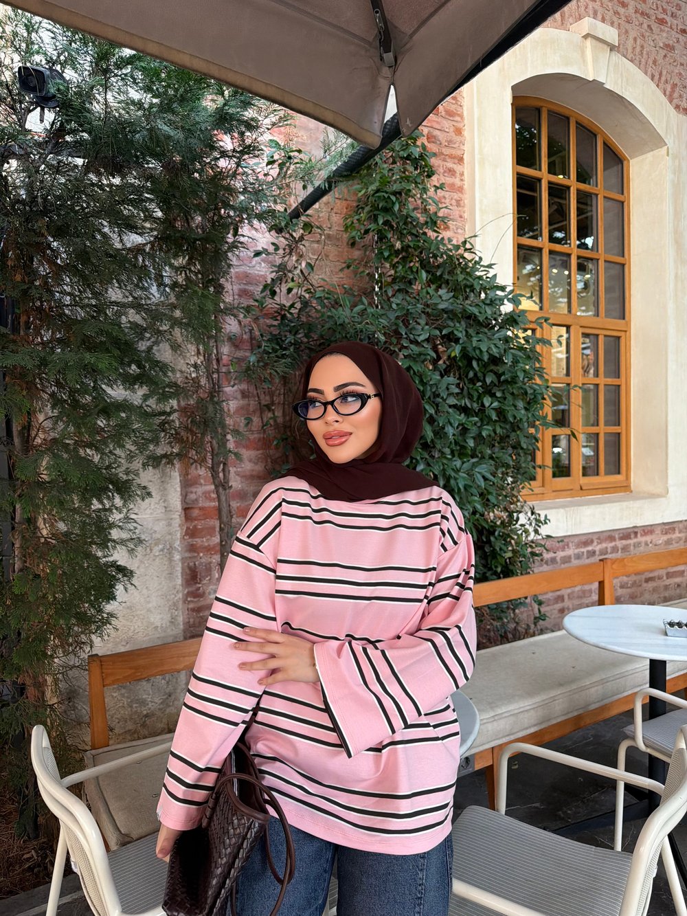 Bella Çizgili Sweat - Pembe (ÖN SİPARİŞ)