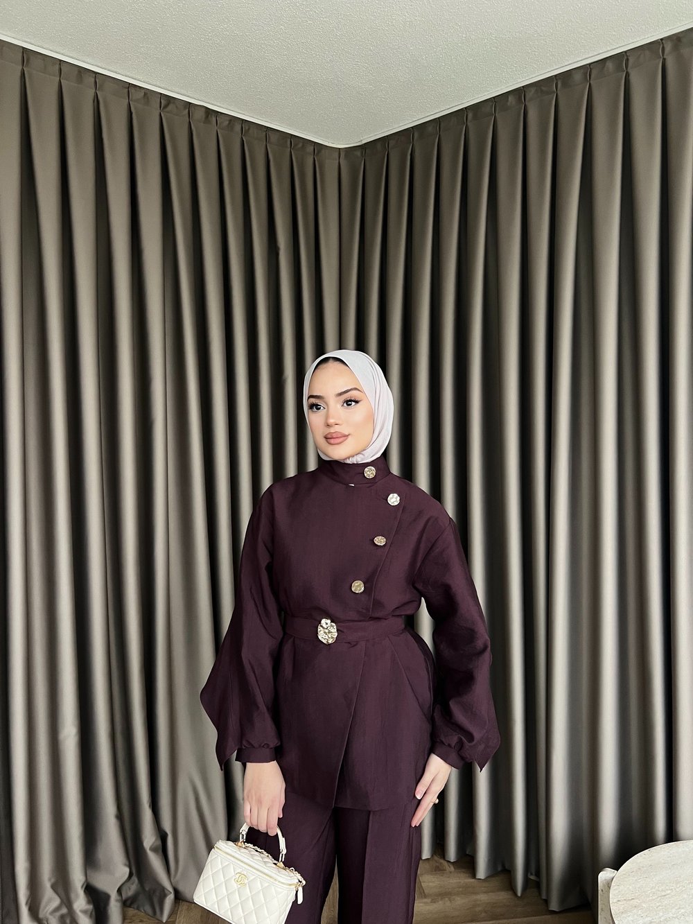 Besla Gold Düğmeli Takım - Bordo( ÖN SİPARİŞ)