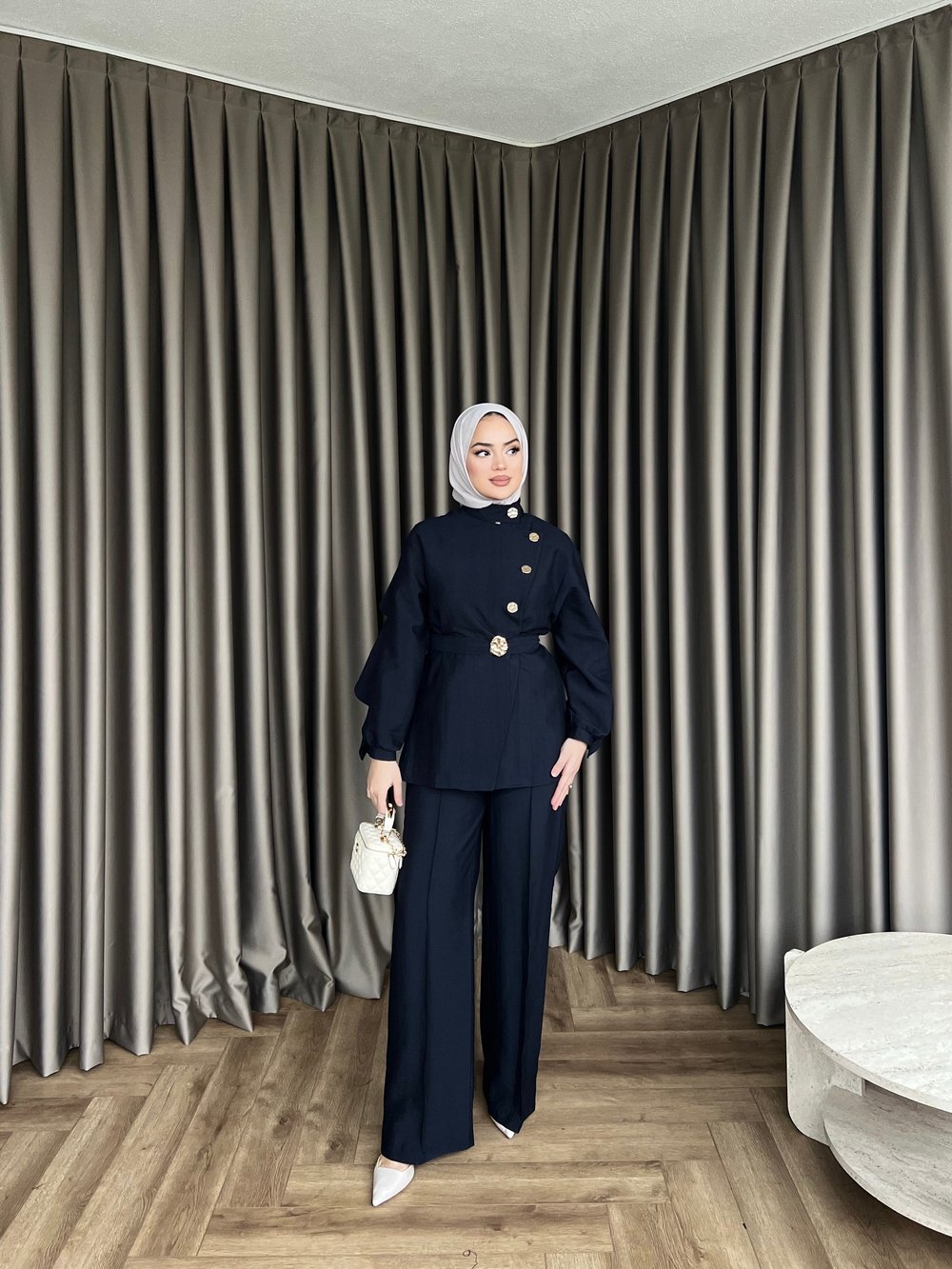 Besla Gold Düğmeli Takım - Lacivert 