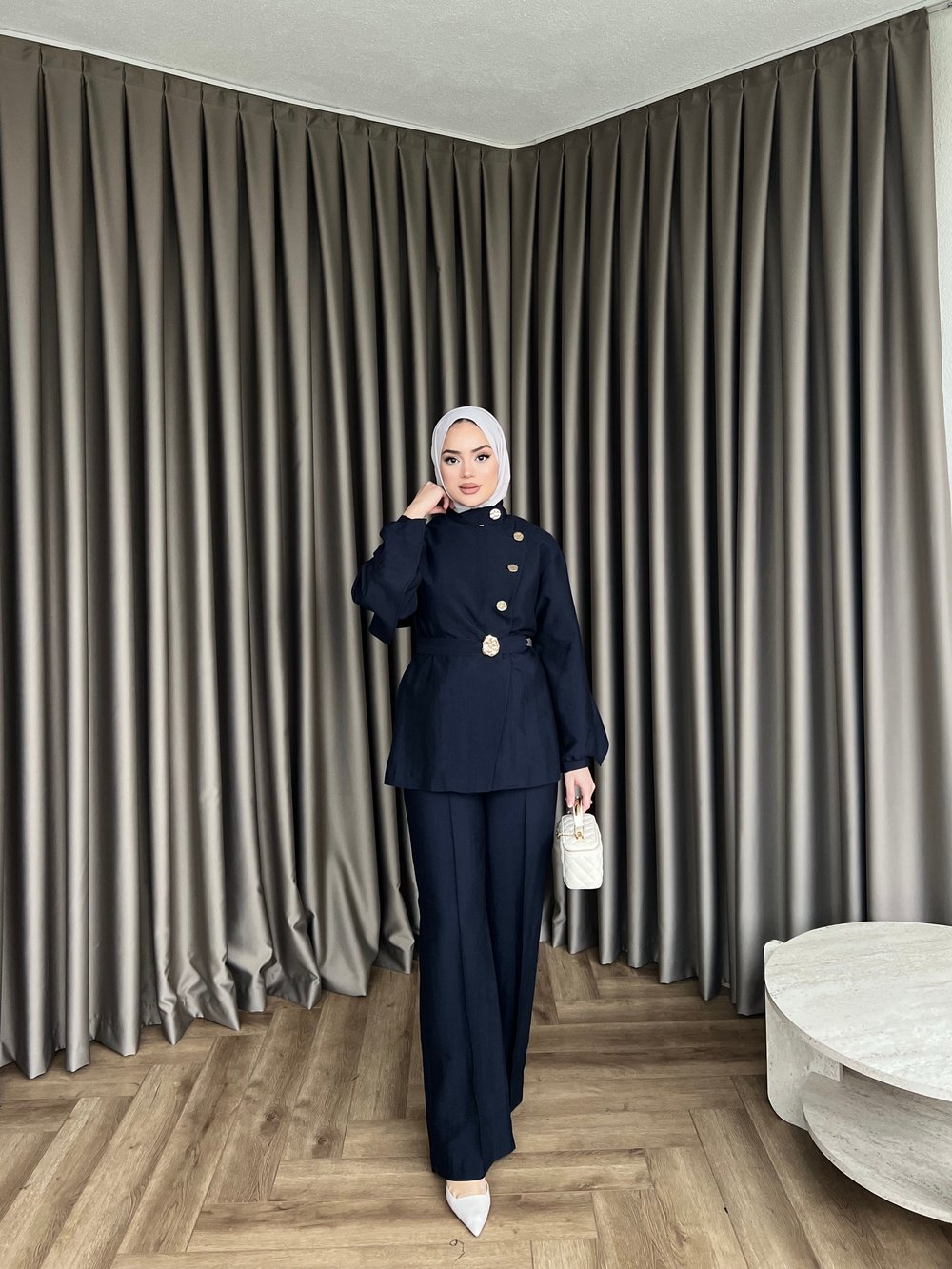 Besla Gold Düğmeli Takım - Lacivert 