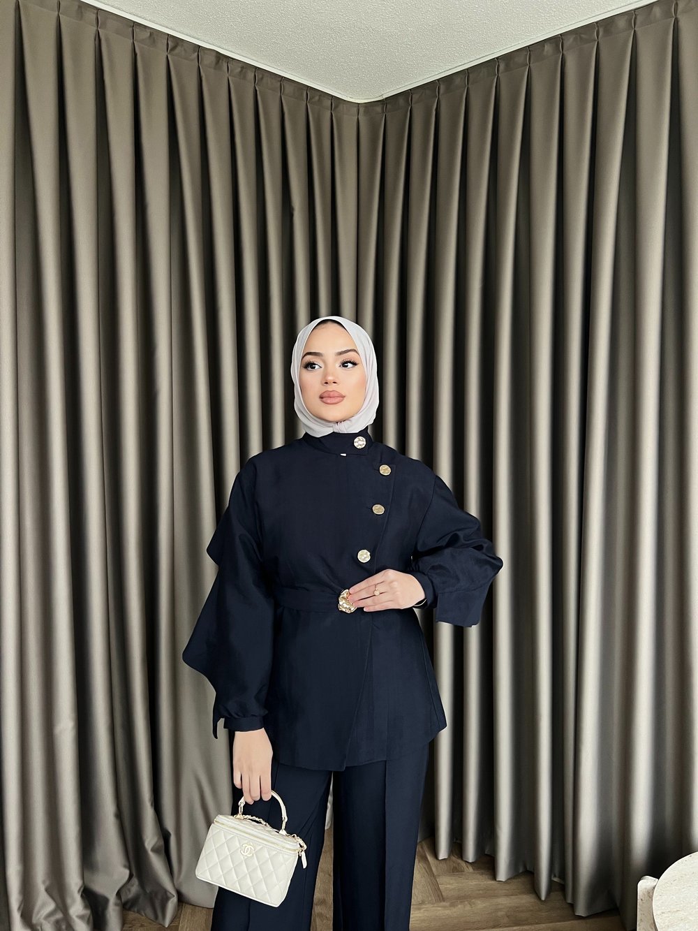 Besla Gold Düğmeli Takım - Lacivert 