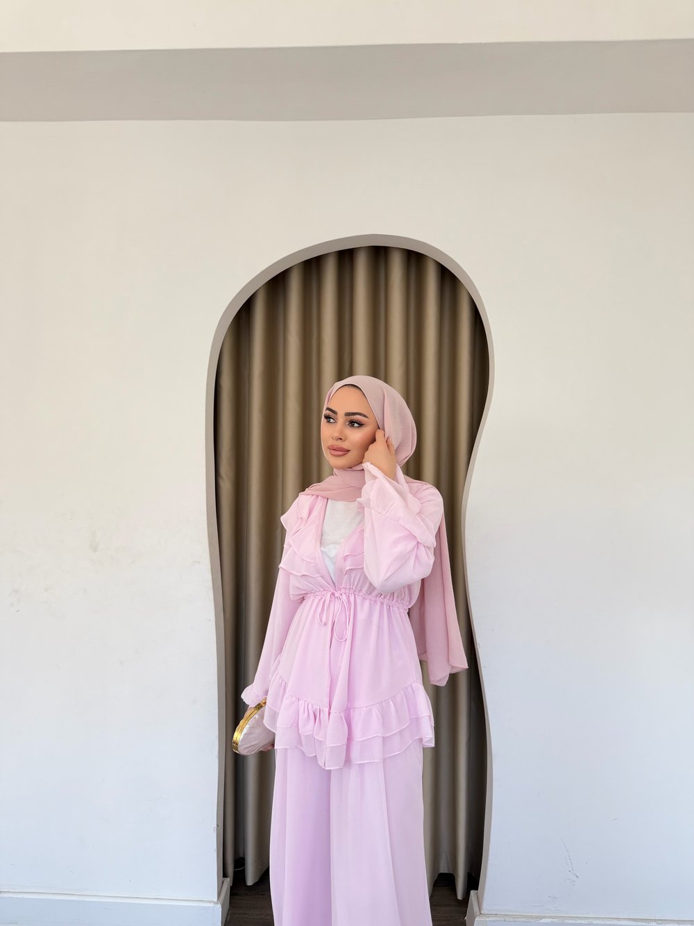 Deva Şifon Takım - Pembe