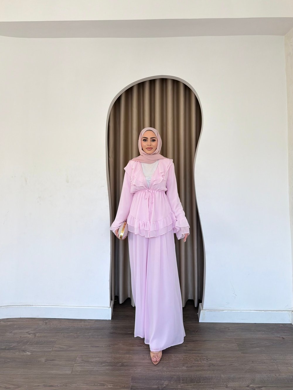 Deva Şifon Takım - Pembe