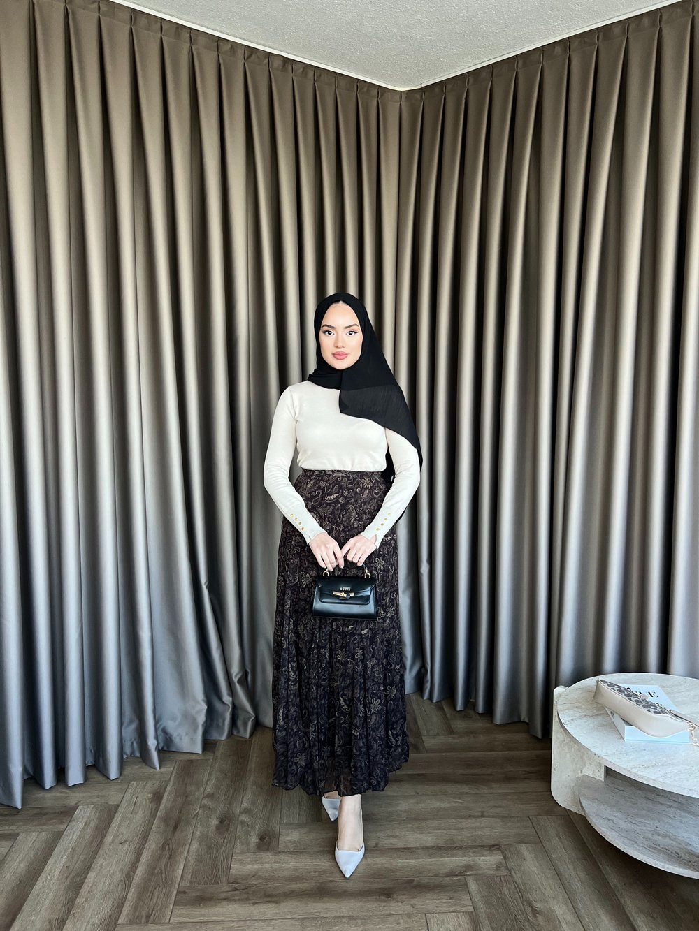 Etnik Desen Etek Kahve - Yeşil 