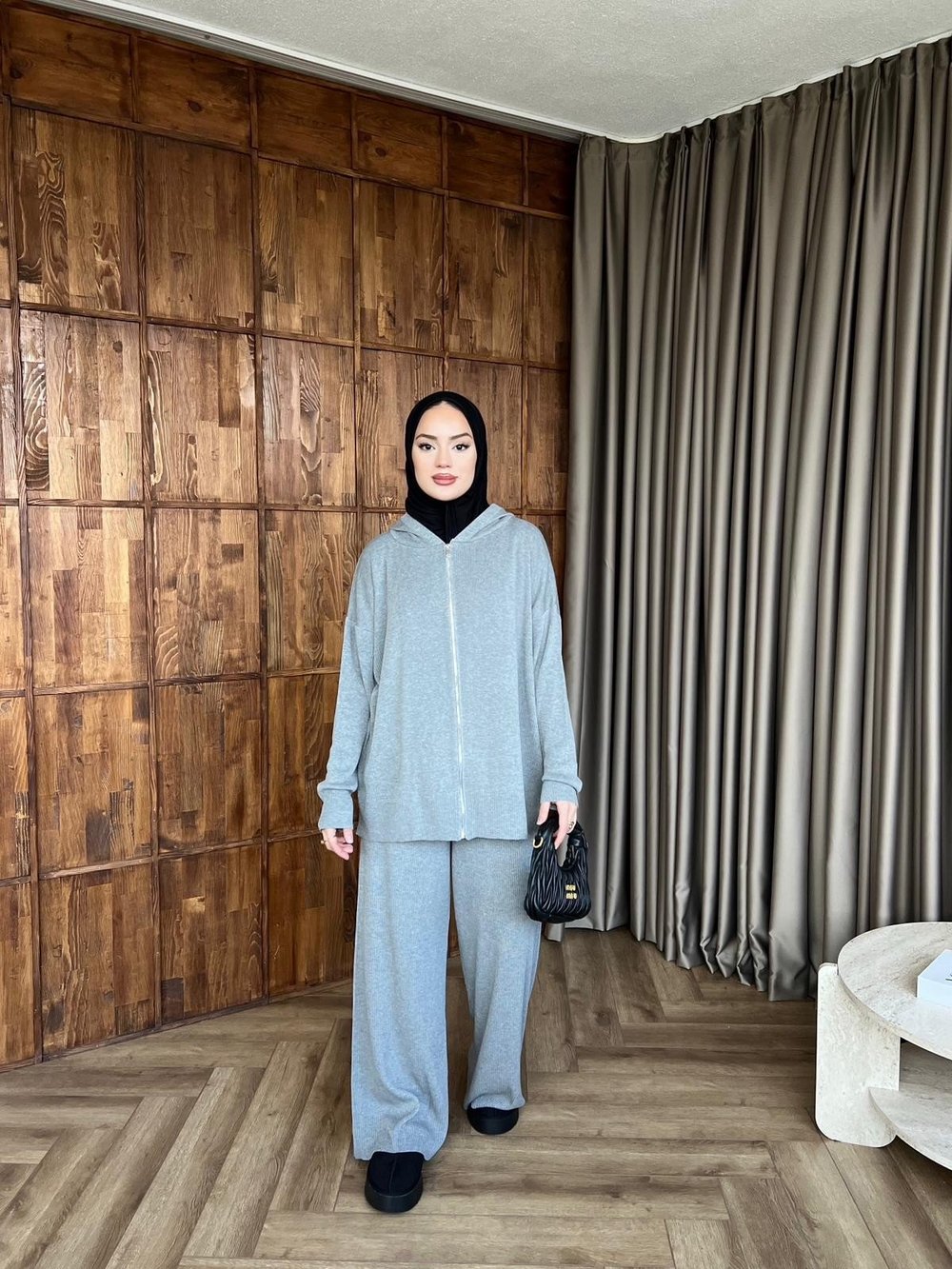 Fermuarlı Doray Takım - Gri