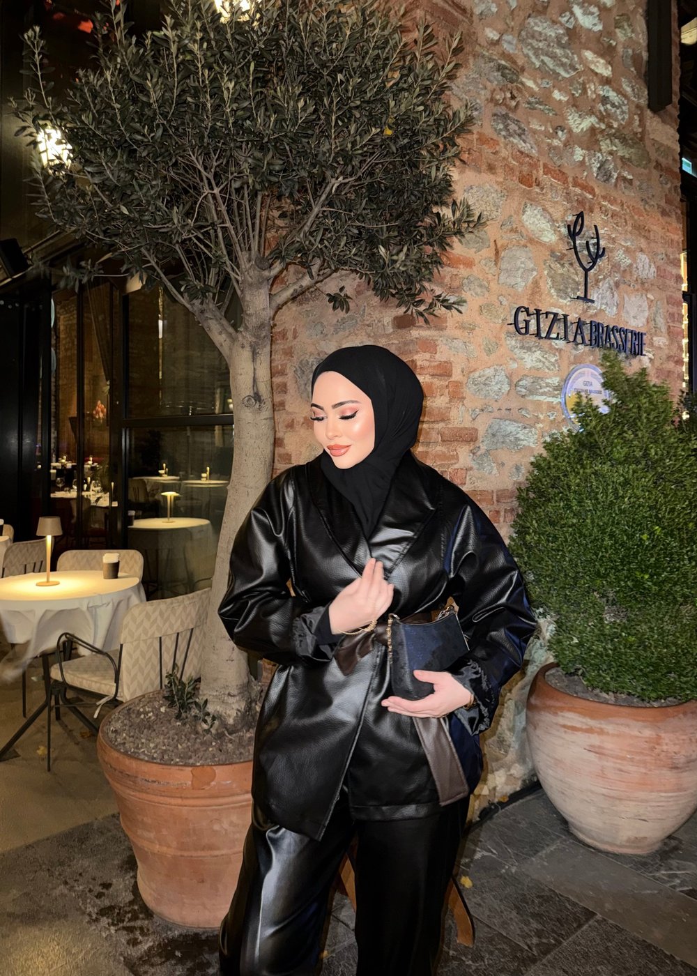 Gerna Deri Ceket - Siyah