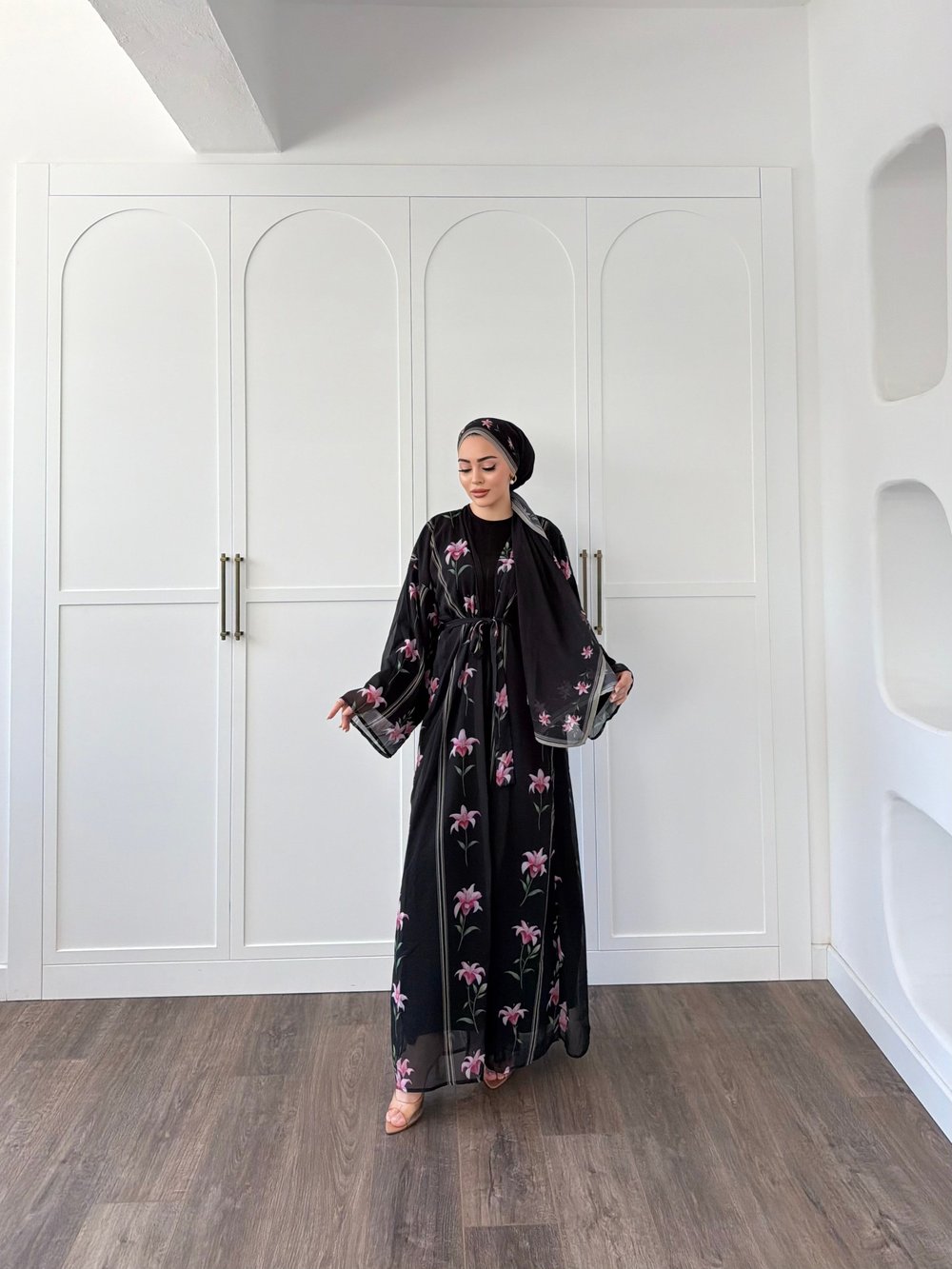 Geyyan Abaya Şal Hediyeli - Siyah