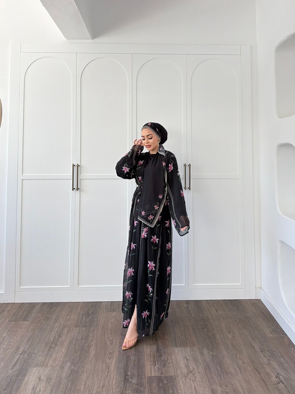 Geyyan Abaya Şal Hediyeli - Siyah