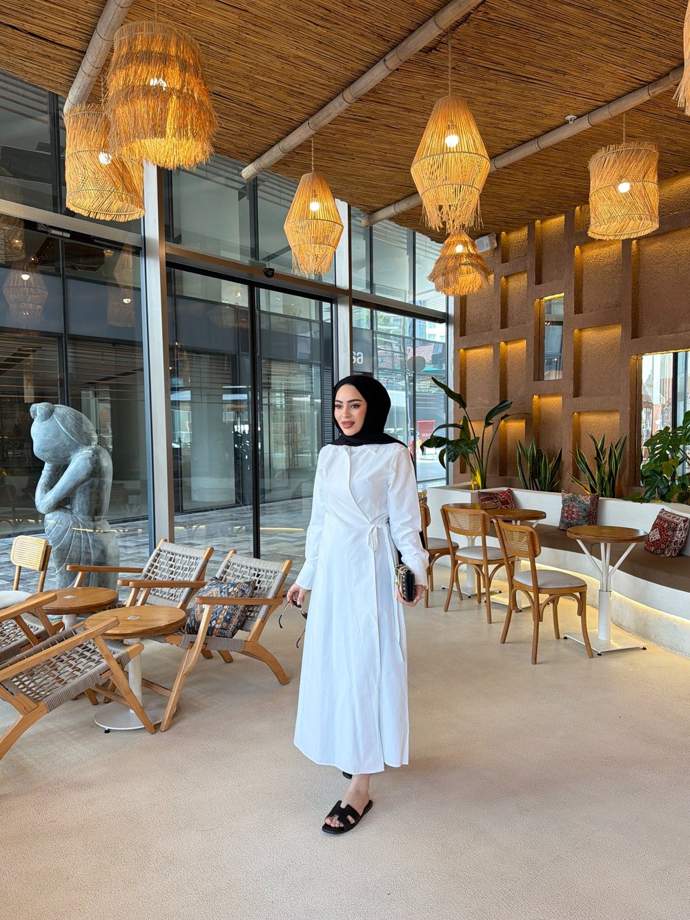 Havas Çapraz Elbise - Beyaz