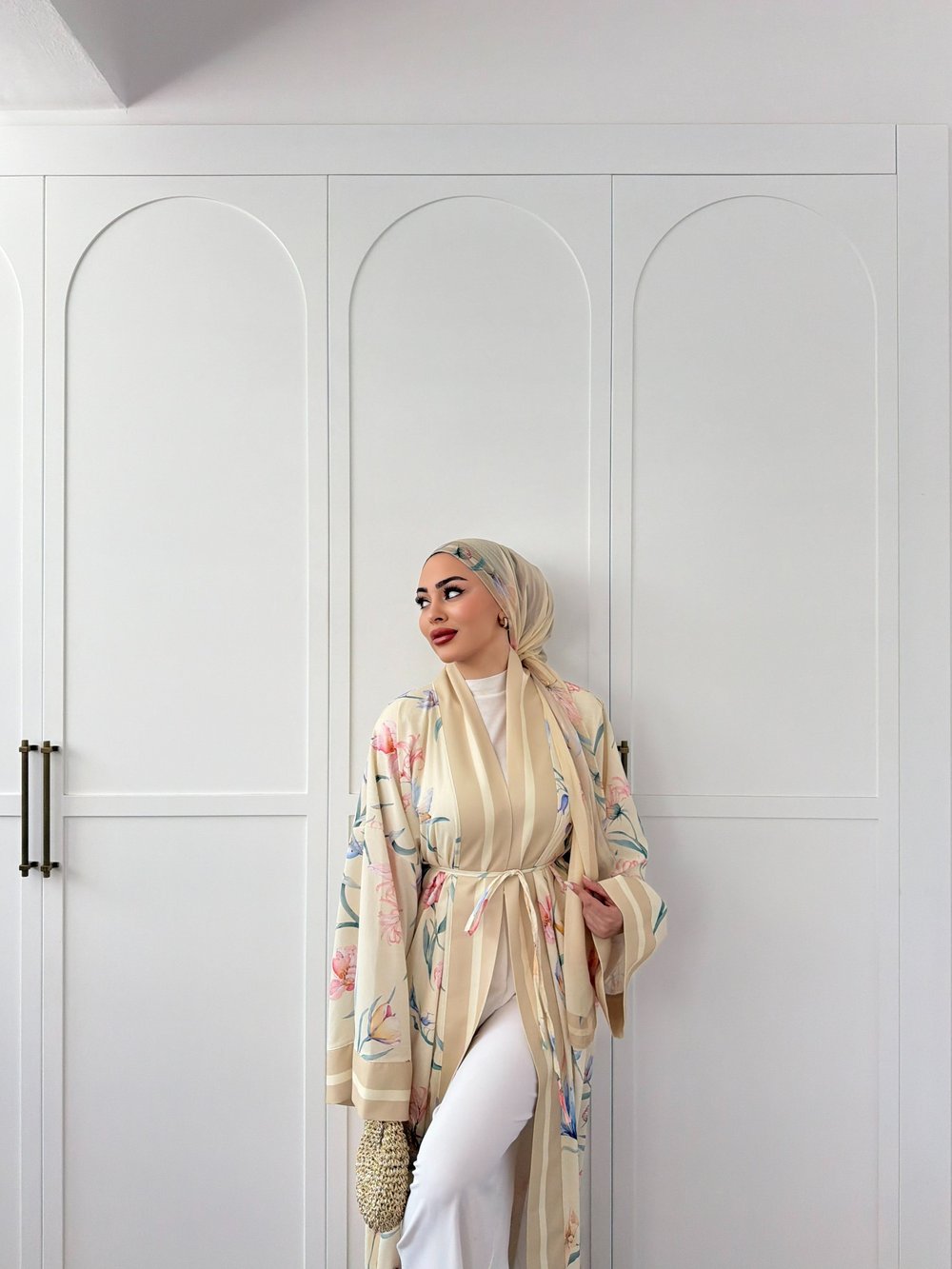 Kelva Abaya Şal Hediyeli - Sarı 