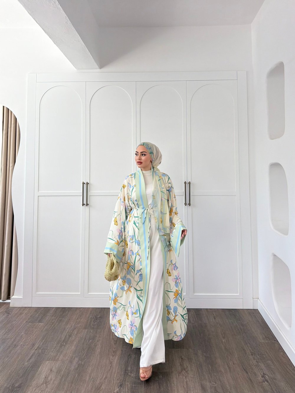 Kelva Abaya Şal Hediyeli - Yeşil