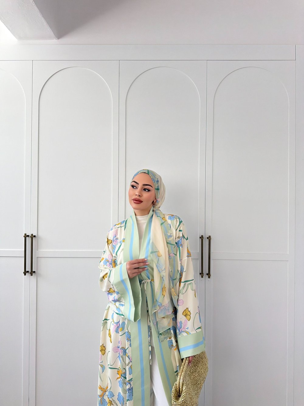 Kelva Abaya Şal Hediyeli - Yeşil