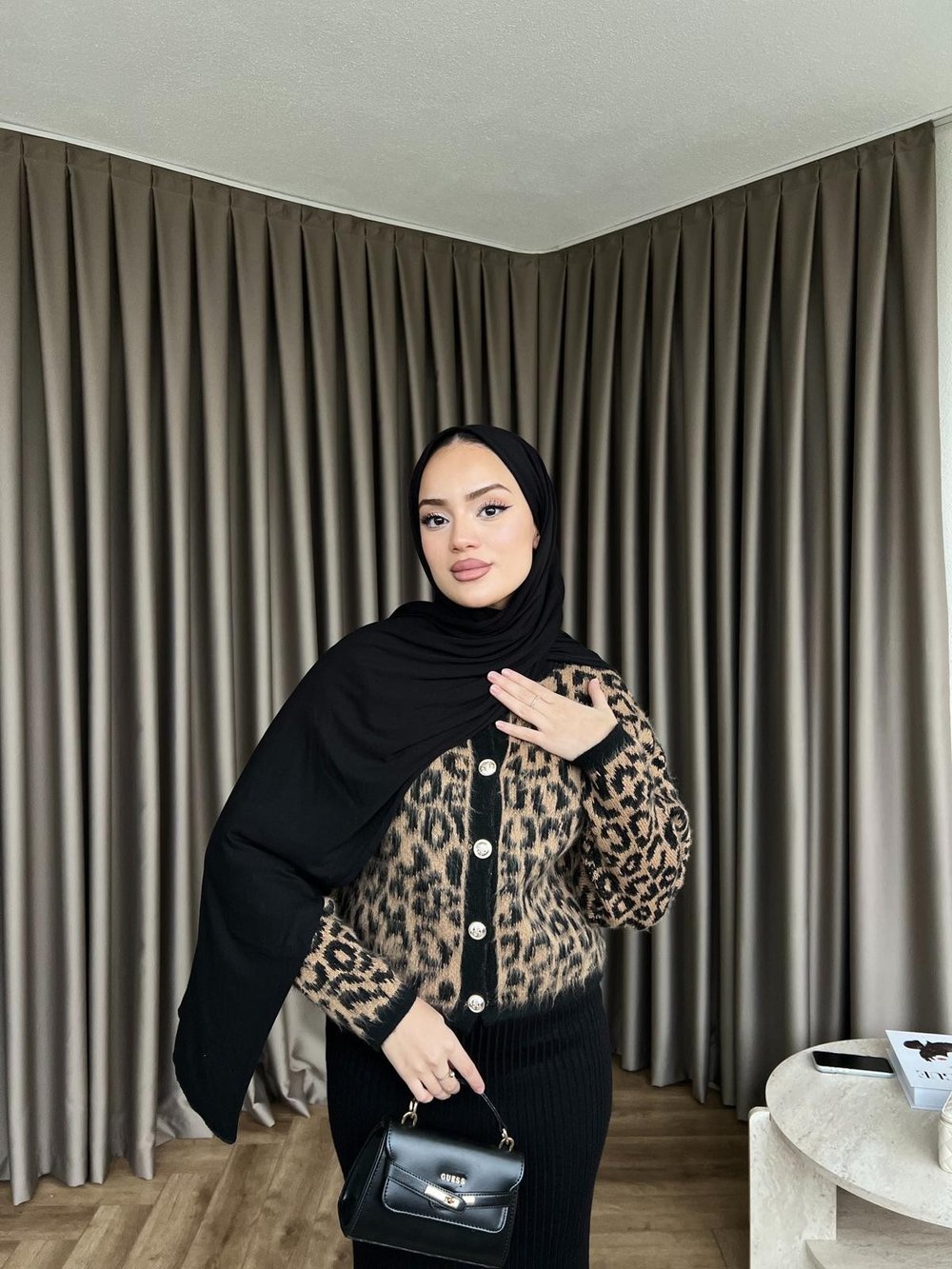 Leopar Desen Jile Kahve-Siyah