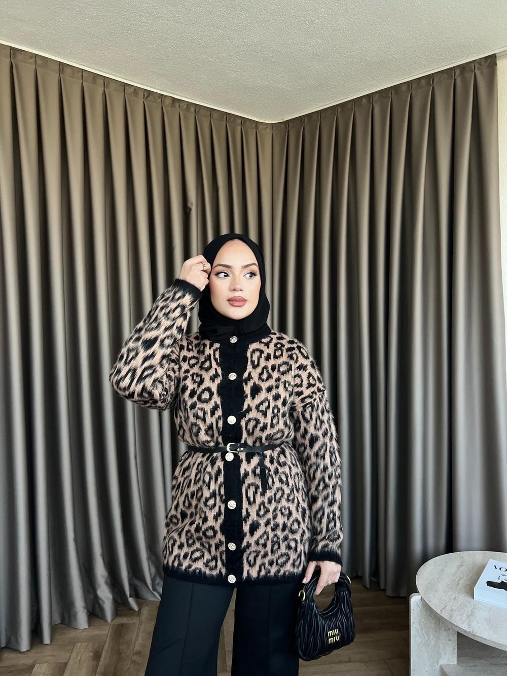 Leopar Hırka - Siyah