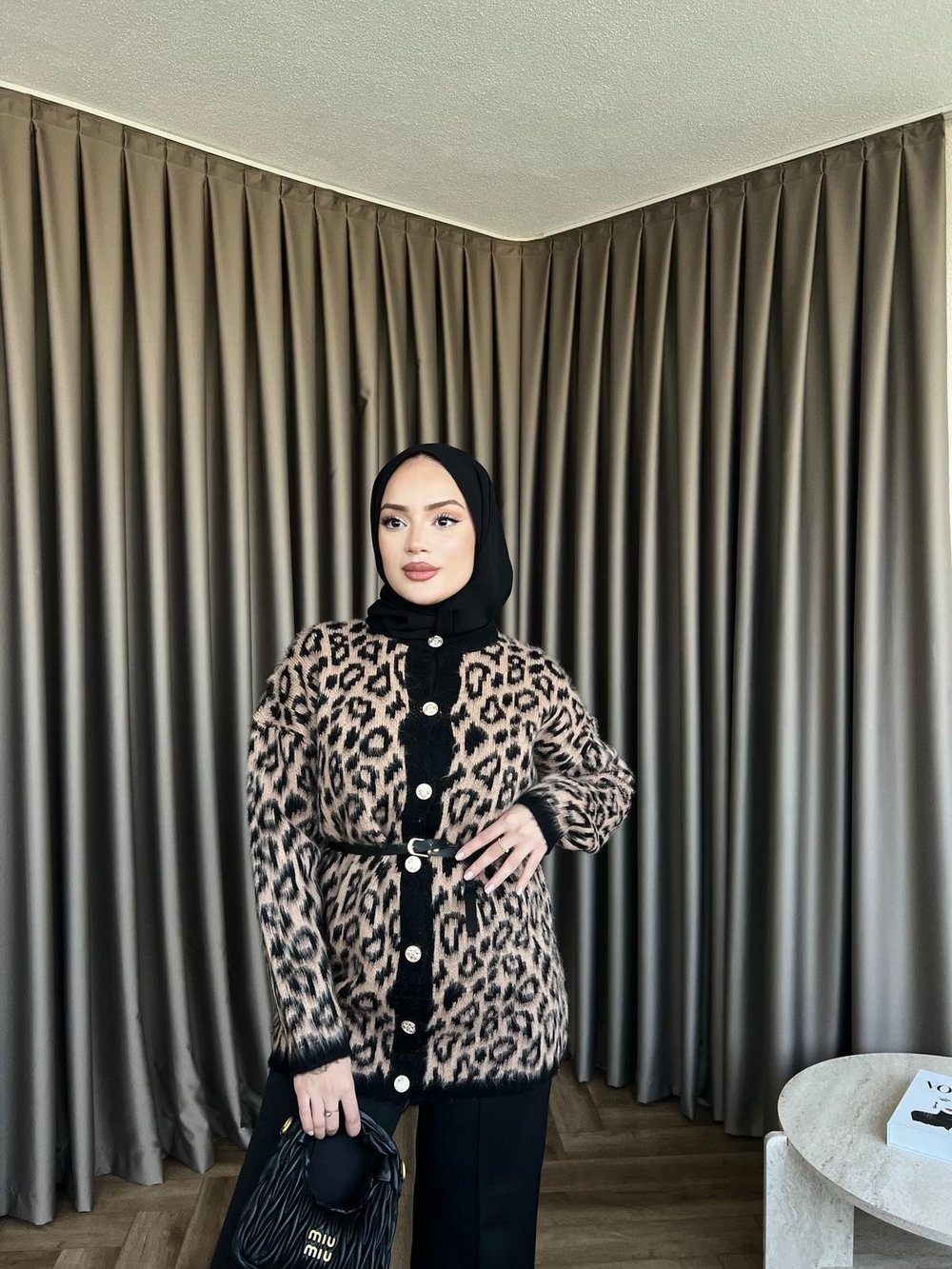 Leopar Hırka - Siyah