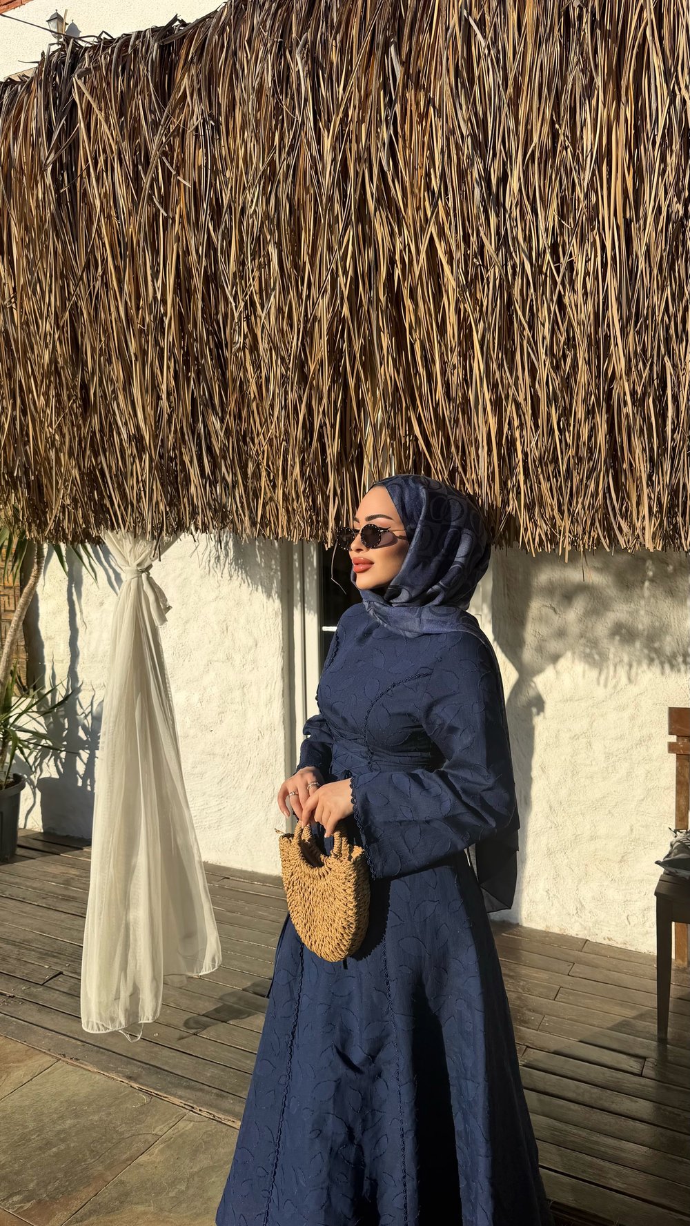 Melisa Bağlamalı Elbise-Lacivert