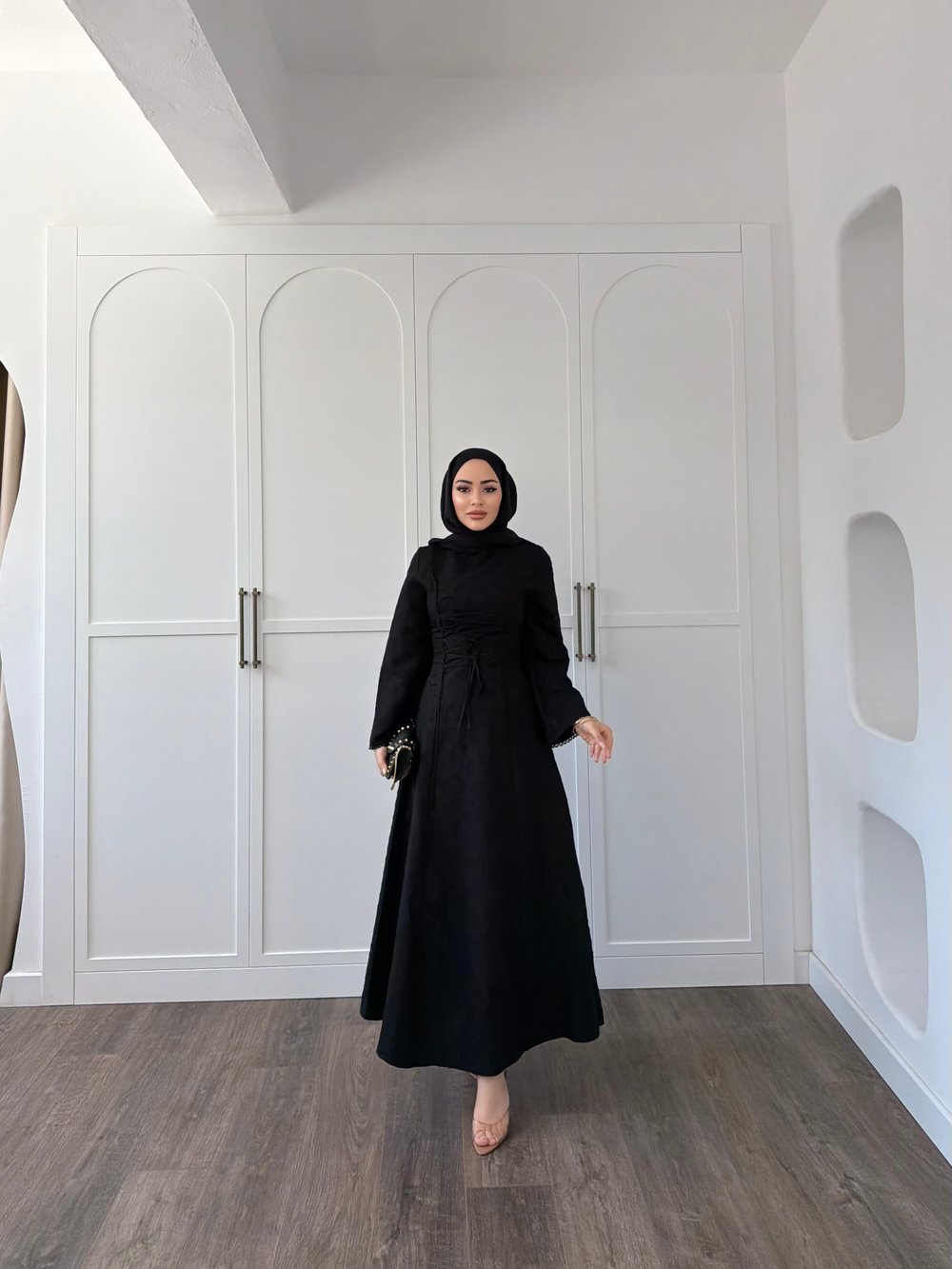 Melisa Bağlamalı Elbise - Siyah