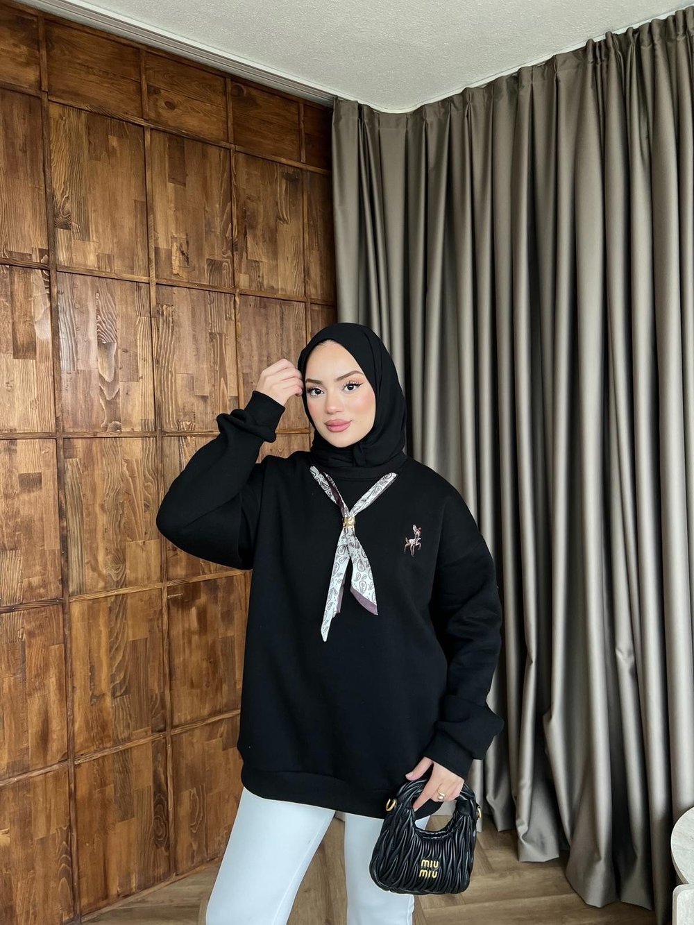 Miki Fiyonklu Sweat - Siyah