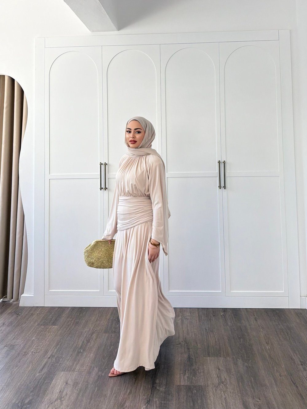 Mikra Sandy Elbise - Taş
