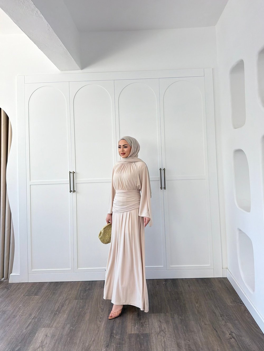 Mikra Sandy Elbise - Taş