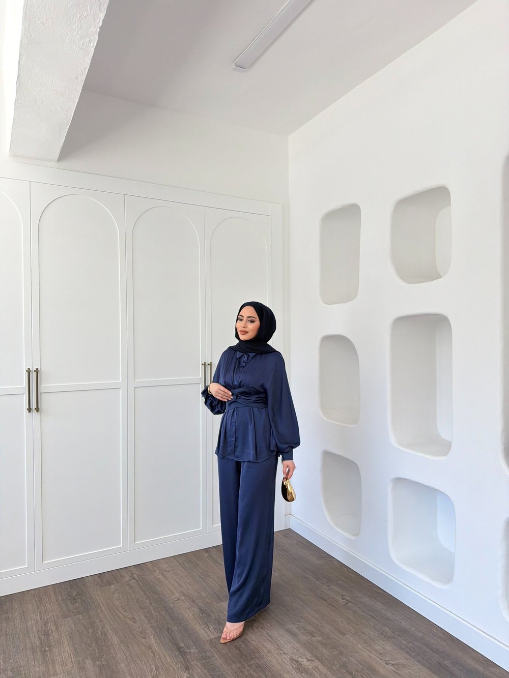 Nursu Saten Takım - Saks