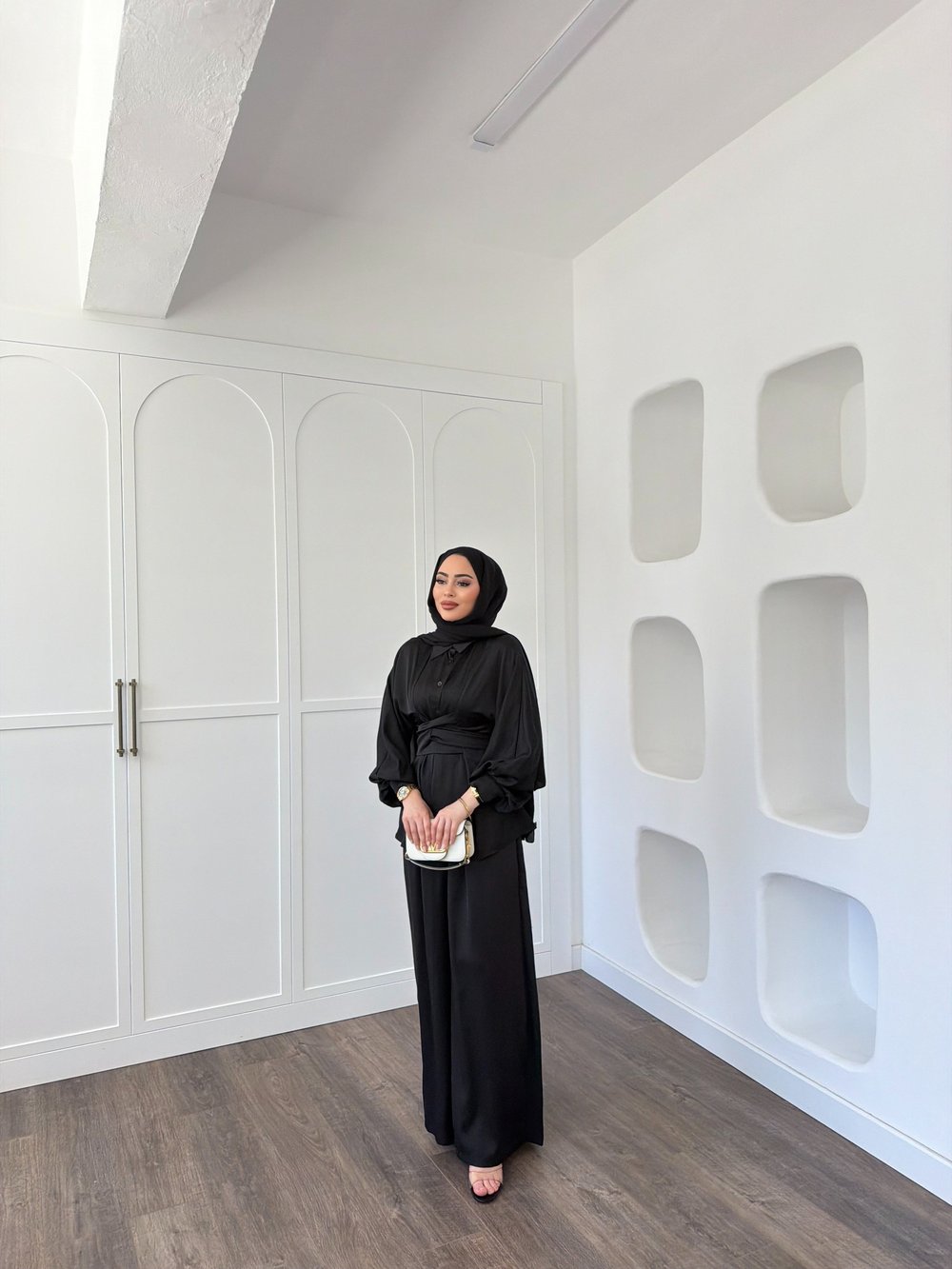 Nursu Saten Takım - Siyah