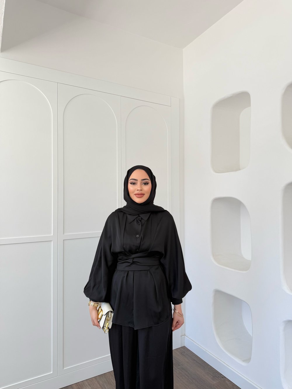 Nursu Saten Takım - Siyah