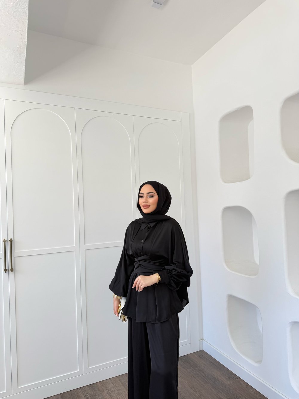 Nursu Saten Takım - Siyah