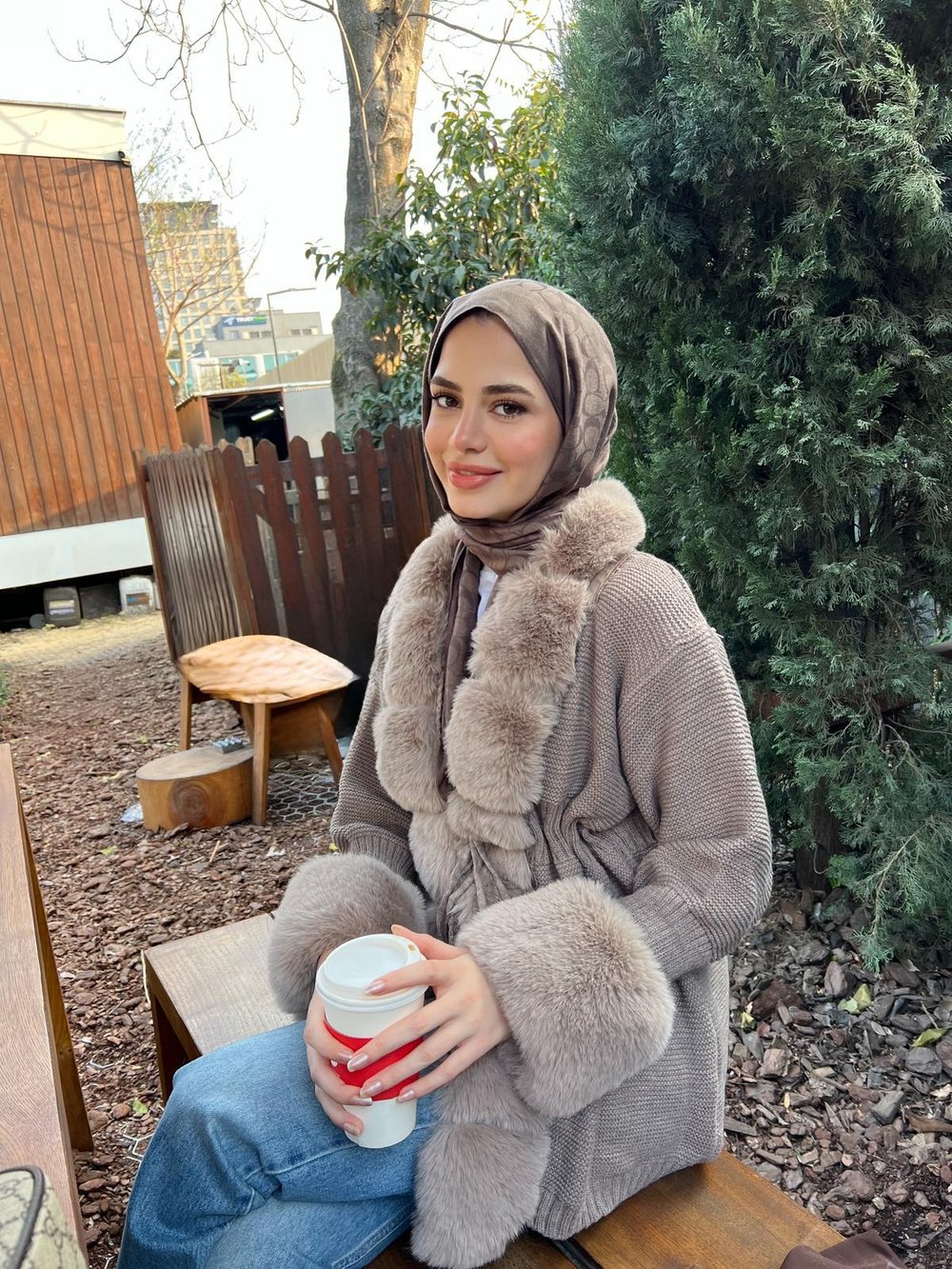 Pera Kürk Detaylı Hırka - Vizon 