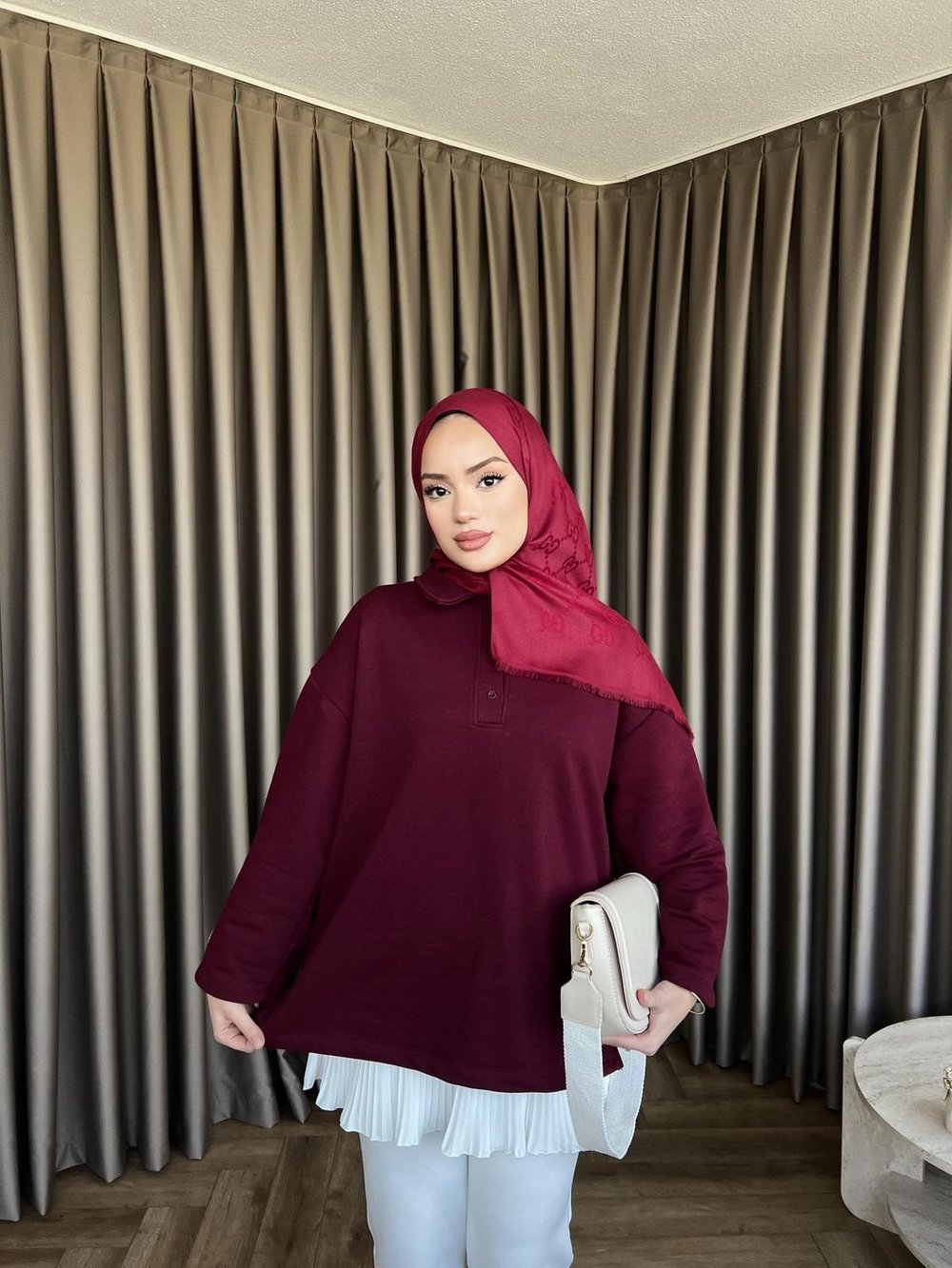 Polo Yaka Sweat - Bordo